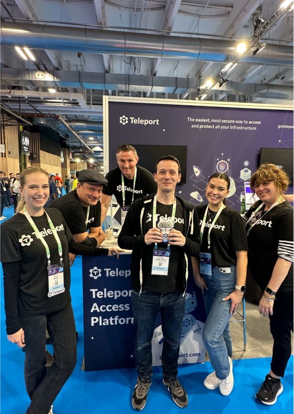 Teleport team at their exhibition stand